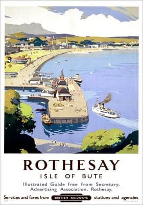 Rothesay, Isle of Bute. Vintage BR Travel Poster by Frank Sherwin
