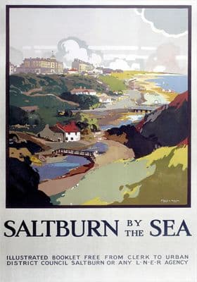 Saltburn, The Cat Nab, Yorkshire. LNER Vintage Travel Poster by Frank Henry Mason