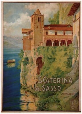 Santa Caterina del Sasso Vintage Travel Poster