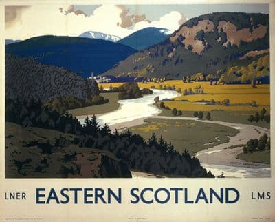 Scottish Railway Travel, Poster Eastern Scotland LMS