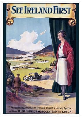 See Ireland First. Irish Tourist Association Travel Poster