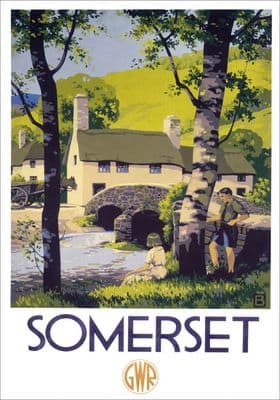 Somerset. GWR Vintage Travel Poster by John Bee. 1939