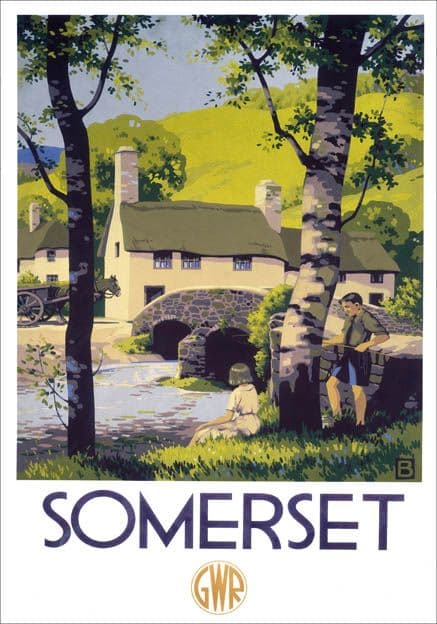 Somerset. GWR Vintage Travel Poster by John Bee. 1939