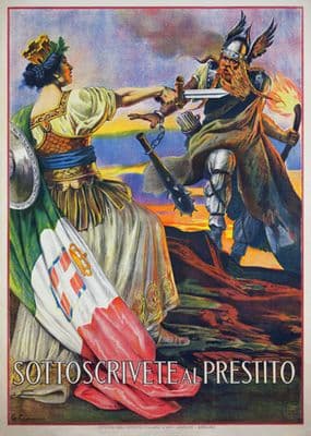 Sottoscrivete al prestito / G. Capranesi. World War One Italian poster.