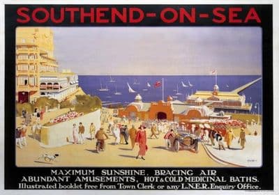 Southend-on-Sea', English LNER vintage Railway travel poster print