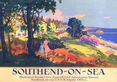 Southend-On-Sea, Vintage Railway Travel Poster Print by LNER