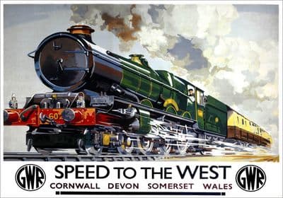 Speed to the West. GWR Vintage Travel Poster by Charles Mayo