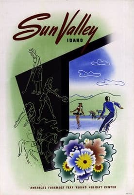 Sun Valley Holiday Center, Idaho, America. Vintage Poster.