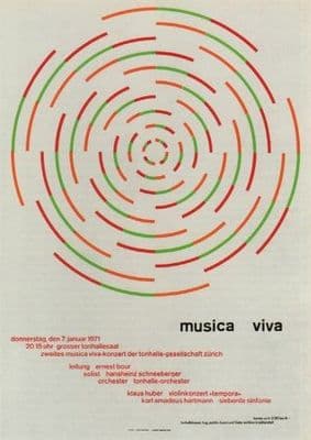 Swiss concert poster - Musica viva 1970