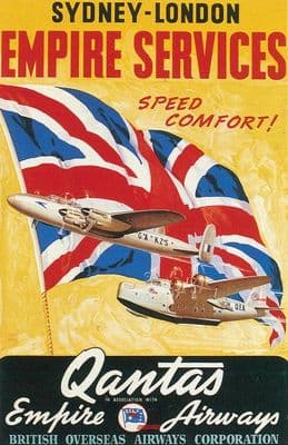 Sydney-London Empire Services, Quantas Empire Airways, British Overseas Airways Corporation, B.O.A.C