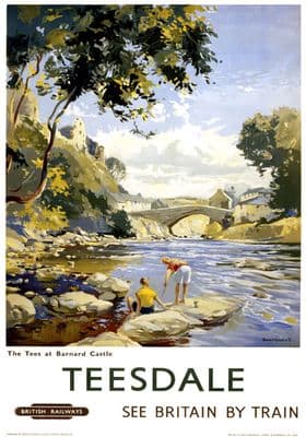 Teesdale, Barnard Castle, County Durham. BR (NER) Vintage Travel Poster by Jack Merriott