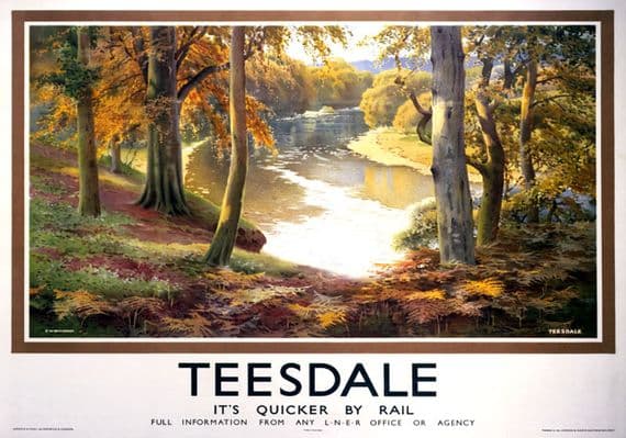 Teesdale, Durham. LNER Vintage Travel Poster by Ernest William Haslehust. c1930