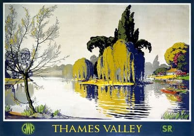Thames Valley. Vintage GWR/SR Travel Poster by Walter E Spradbery
