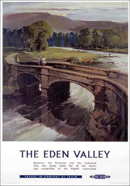 The Eden Valley, Cumbria.  Vintage BR Travel Poster by Claude Buckle
