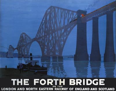 The Forth Bridge, Scottish Railway Travel Poster Print