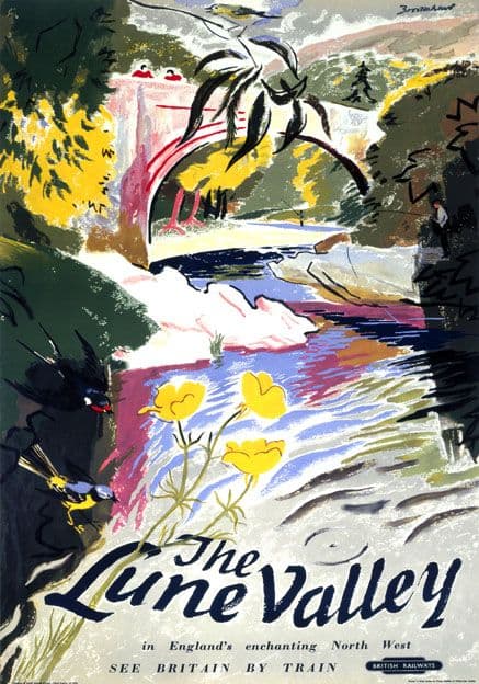 The Lune Valley, Lancashire. BR (LMR) Vintage Travel Poster. 1950