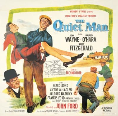 The Quiet Man Movie Poster.  1951 Iconic poster showing the fight from John Wayne's film.