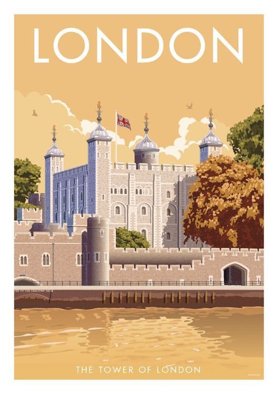The Tower Bridge, London.  Vintage Inspired poster by  Stephen Millership