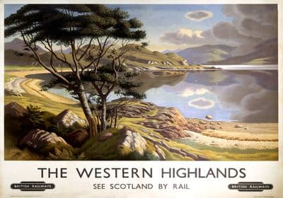 The Western Highlands. BR Vintage Travel Poster by Edward Halliday