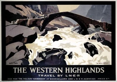 The Western Highlands. LNER Vintage Travel Poster by John Mace, 1935