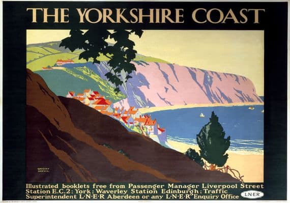 The Yorkshire Coast. LNER Vintage Travel Poster by Gregory F Brown