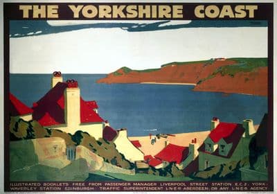 The Yorkshire Coast. London North Eastern Region (LNER) Vintage Travel Poster by Andrew Johnson. 1932