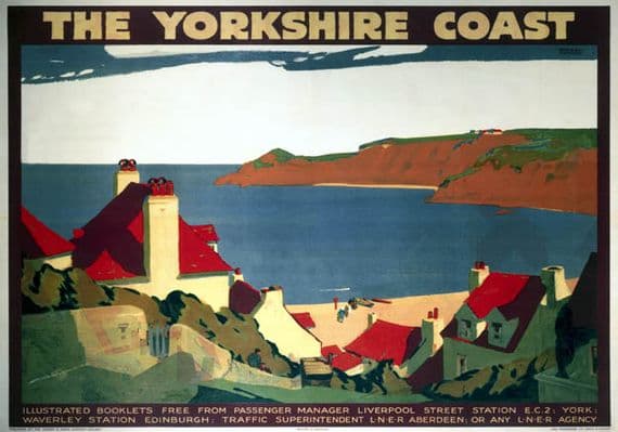 The Yorkshire Coast. London North Eastern Region (LNER) Vintage Travel Poster by Andrew Johnson. 1932