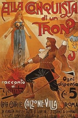 Theatre advertisement poster - Alla Conquista di un Tron
