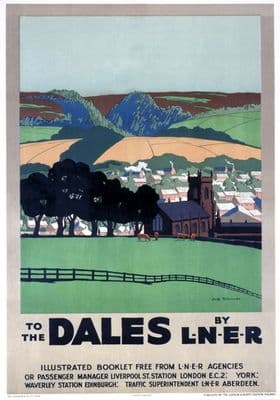 To The Dales, Yorkshire. LNER Vintage Travel Poster by Duff Tollemache