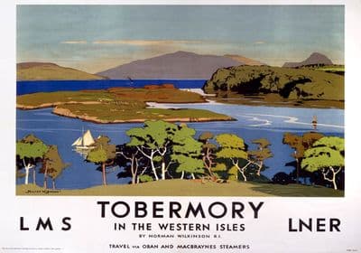 Tobermory, Isle of Mull. LMS/LNER Vintage Travel Poster by Norman Wilkinson