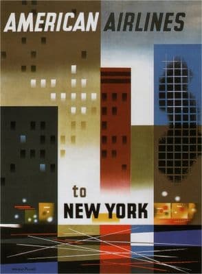 Travel poster, American airlines to New York