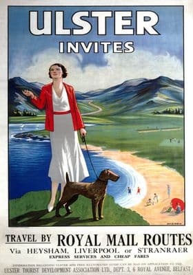 Ulster Invites. Vintage Travel Poster by Ulster Tourist Development Association