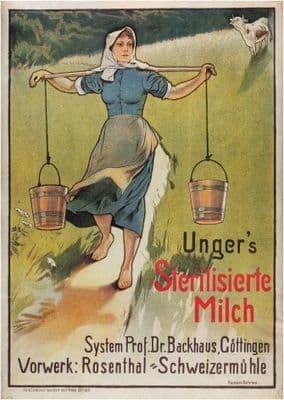 Unger's Sterilized Milk ~ Sterilisierte Milch~1896 Poster