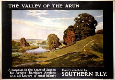 Valley of the Arun, Sussex. Southern Railways (SR) Vintage Travel Poster by Albert George Petherbridge
