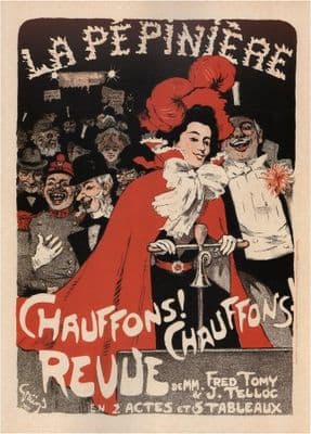 Vinatge French advertisement poster - le pepiniere Theatre Poster 1898