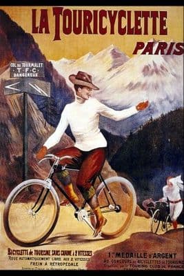 Vinatge French cycling poster  - La Touricyclette Paris