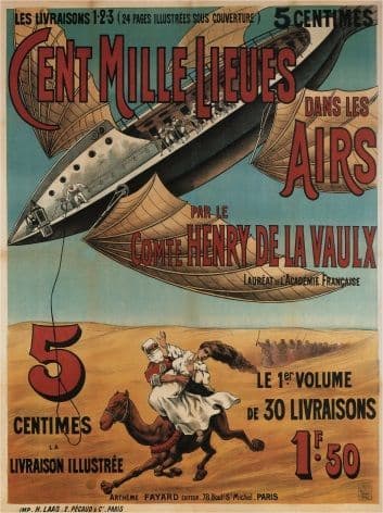 Vinatge French poster - Cent mille miles dans l'air