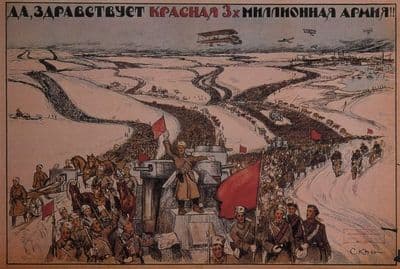 vinatge Russain poster - Long live the three-million man Red Army! 1919
