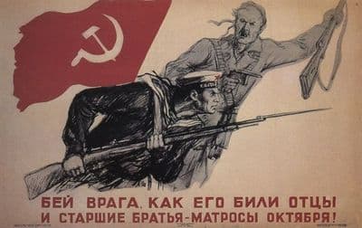 Vinatge Russian poster - Beat the enemy as he was beaten by your fathers an older brothers