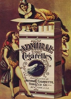 Vintage Admiral Cigarettes Advertising Poster.