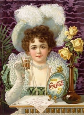 Vintage advertisement, Coca-cola-5cents-1900