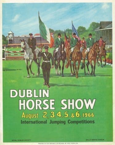 Vintage Advertising Poster - Dublin Horse Show 1966.