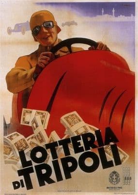 Vintage advertisment poster - Lottery of Tripoli