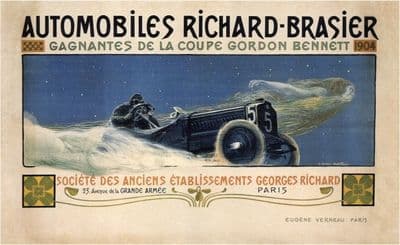Vintage advertisment poster - Richard Brasier automobiles