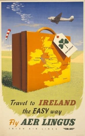 Vintage Aer Lingus poster - Travel to Ireland