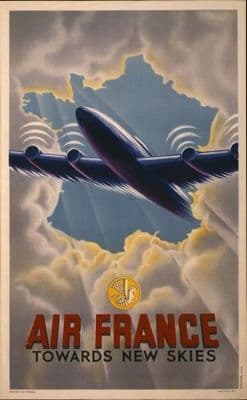 Vintage Air France poster -towards new skies