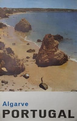 Vintage Algarve Portugal Travel Poster.