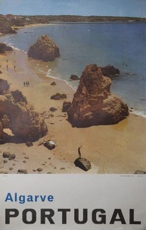 Vintage Algarve Portugal Travel Poster.