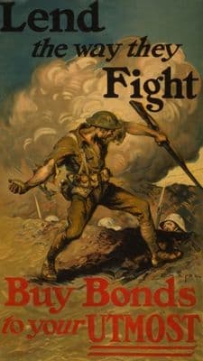Vintage America WW1 poster Lend the way they fight