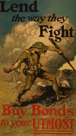 Vintage America WW1 poster Lend the way they fight
